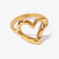 18K Gold Plated Heart-Shaped Ring - DAVERRI FASHIONS