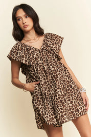 Davi & Dani Animal Printed Velvet Ribbon Mini Dress | Mini Dresses Daverri Fashions