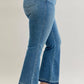 Judy Blue Full Size Mid Rise Slim Bootcut Tummy Control Release Hem Jeans Plus Size - DAVERRI FASHIONS
