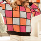 BiBi Multi Color Checker Pattern Sweater - DAVERRI FASHIONS