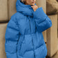 Pocketed Zip Up Hooded Puffer Jacket - DAVERRI FASHIONS