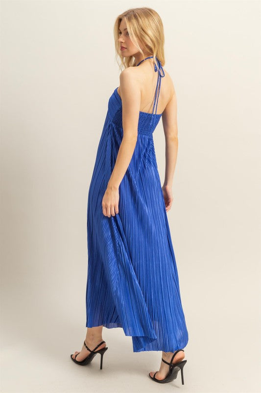 HYFVE Knotted Detail Halter Neck Flowy Maxi Dress