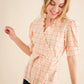 And The Why Plaid Patterned and Ruffled Wrap Blouse Top