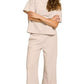 Zenana Ribbed Round Neck Tee & Pants Set - DAVERRI FASHIONS