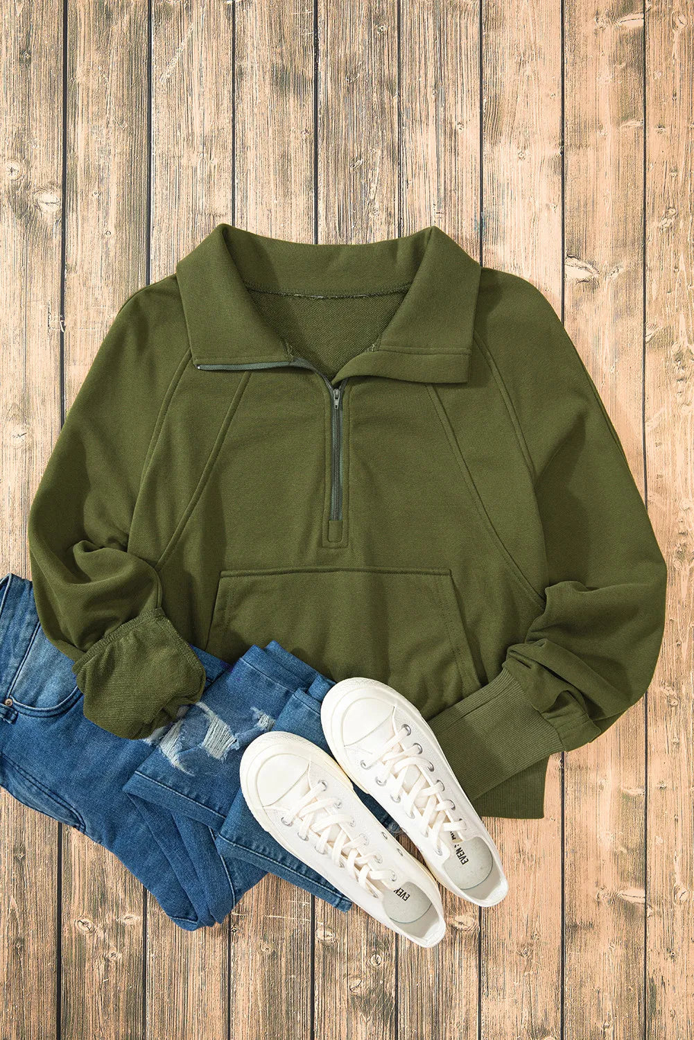Half Zip Long Sleeve Sweatshirt | Sweatshirts Daverri Fashions