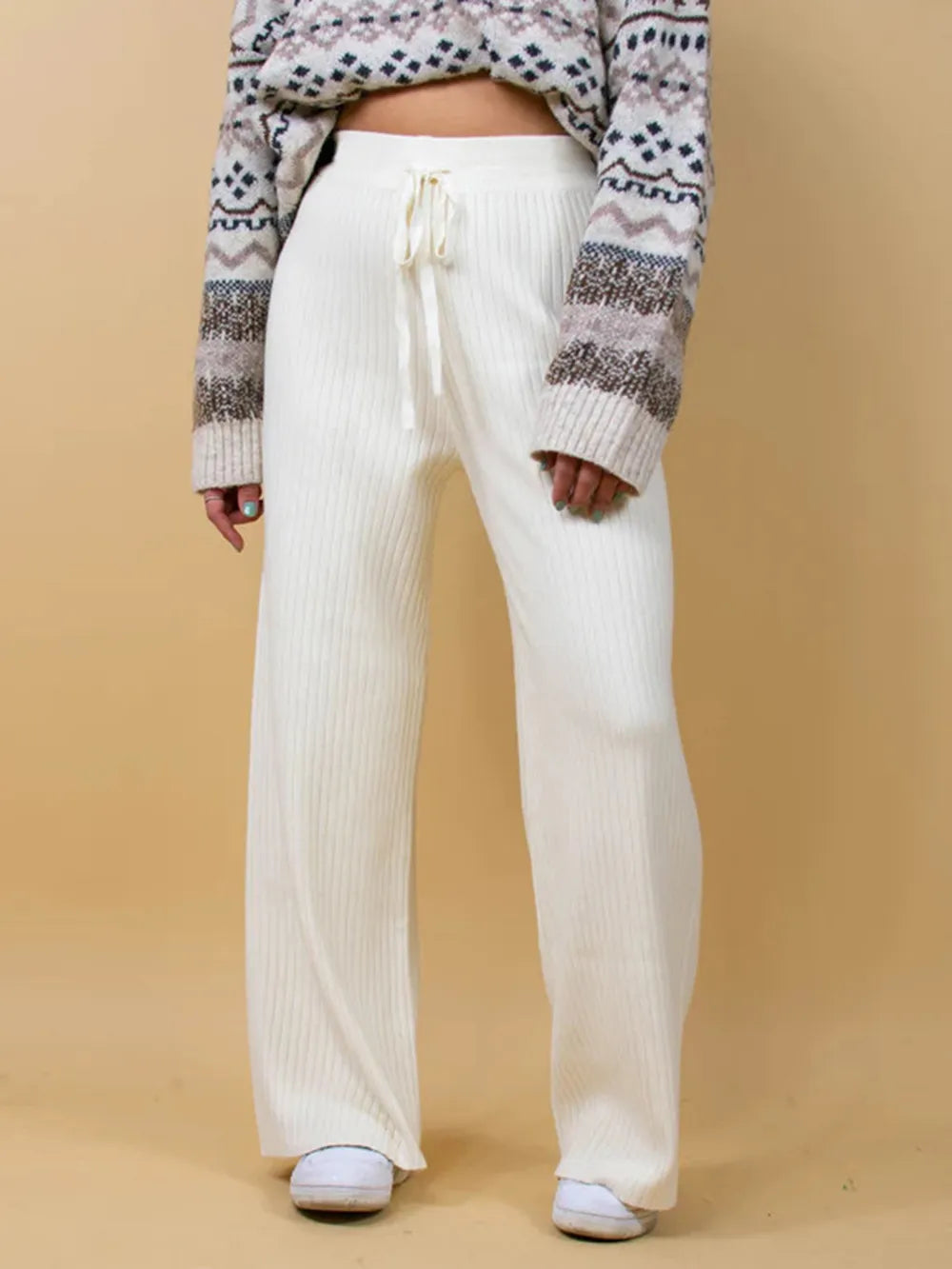 Ribbed Wide Leg Sweater Pants | Bottoms Daverri Fashions