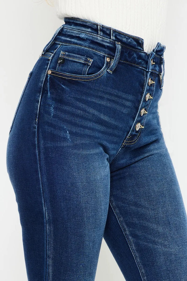 Kancan Button Fly High Rise Flare Jeans Jeans