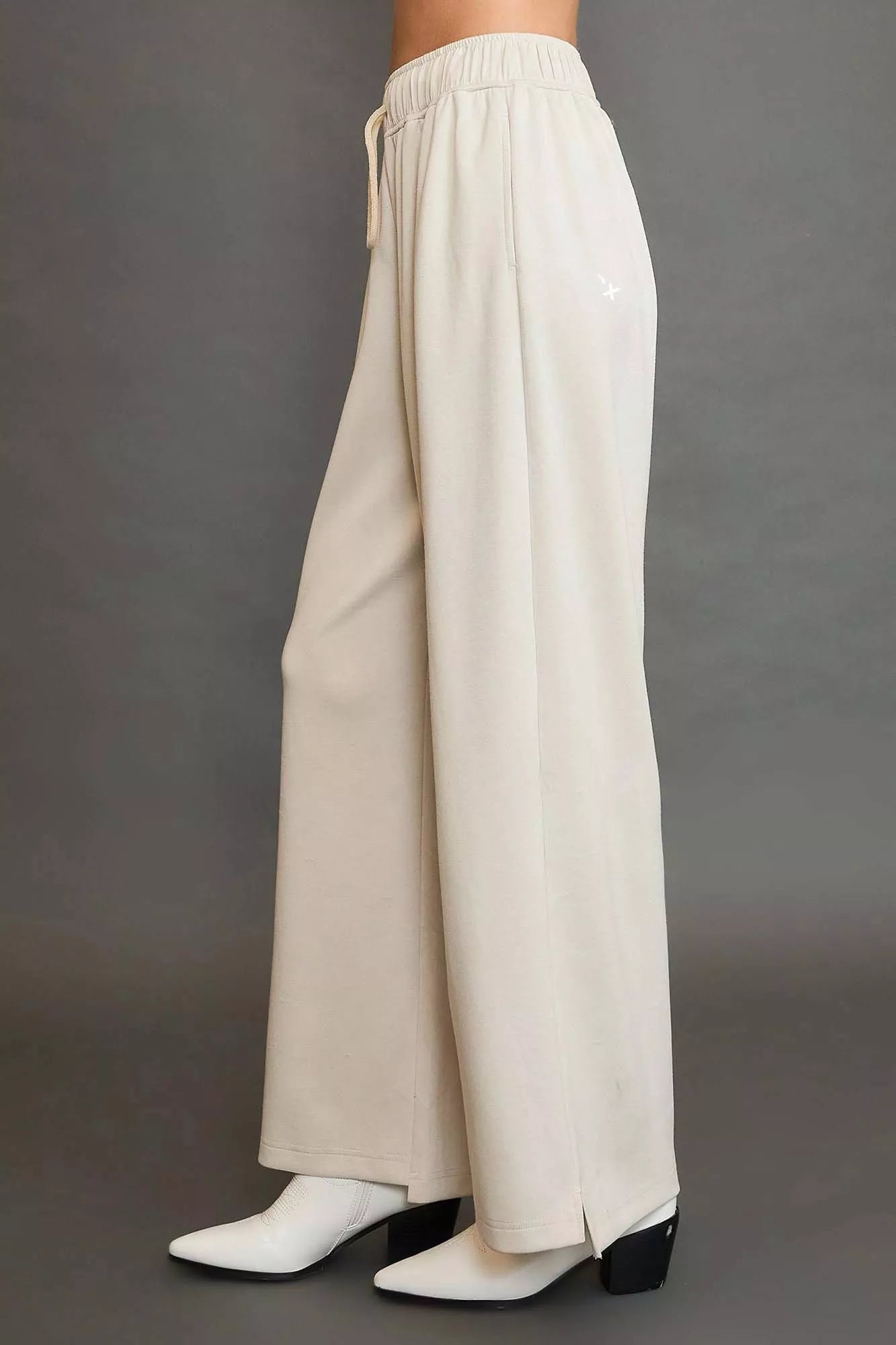 Umgee Elastic Drawstring Waistband Wide Leg Pants | Pants Daverri Fashions