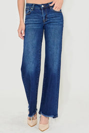 RISEN Full Size Low Rise Wide Leg Jeans Plus Size | Jeans Daverri Fashions