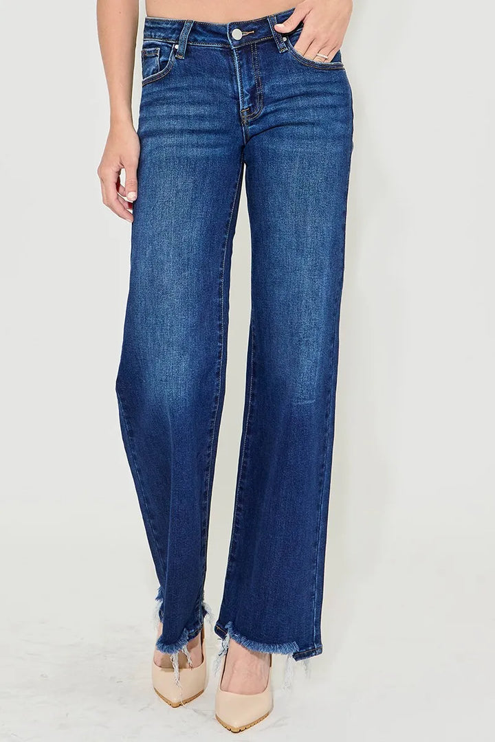 RISEN Full Size Low Rise Wide Leg Jeans Plus Size Jeans