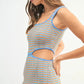 MABLE Multi Color Chevron Knit Bodycon Midi Dress
