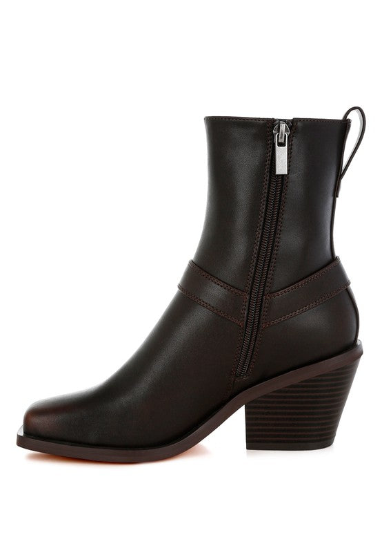 Baccata Elevated Harness Detail Ankle Boots | Daverri Fashions