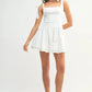 MABLE Shoulder Tie Corset Panel Mini Dress