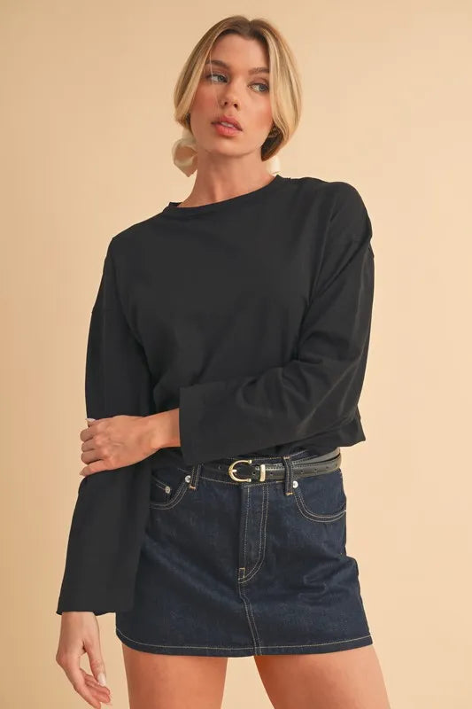 Aemi+Co Round Neck Long Sleeve Top
