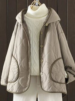 Quilted Hooded Sherpa Lined Jacket - DAVERRI FASHIONS