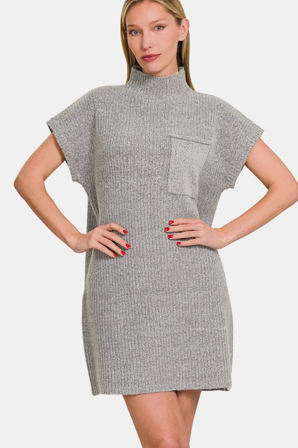 Zenana Short Sleeve Sweater Mini Dress | Daverri Fashions