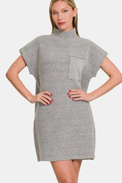 Zenana Short Sleeve Sweater Mini Dress | Daverri Fashions