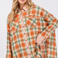 SAGE + FIG Side Slit Plaid Button Down Long Sleeve Shirt Shirts