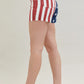 Judy Blue Full Size High Waist Americana Flag Fray Hem Shorts Plus Size Denim Shorts