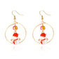 18K Gold-Plated Snowman Christmas Holiday Earrings - DAVERRI FASHIONS