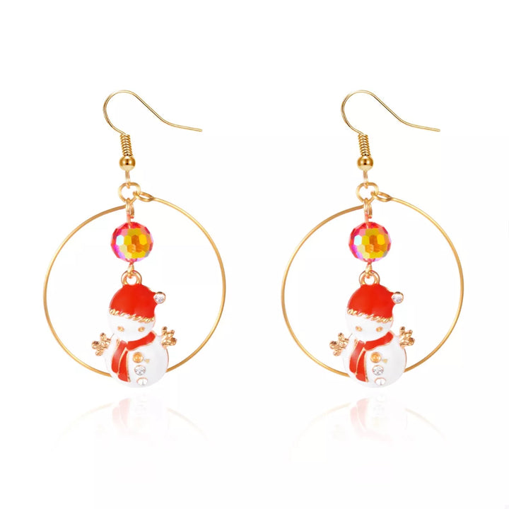 18K Gold-Plated Snowman Christmas Holiday Earrings | Earrings Daverri Fashions