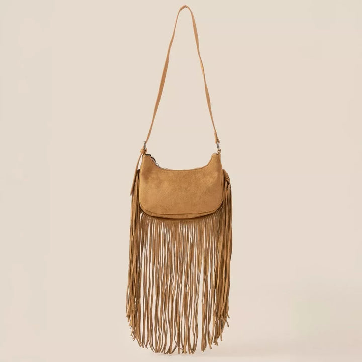 LBR One Size Suede Fringe Crossbody Bag | Crossbody Bags Daverri Fashions