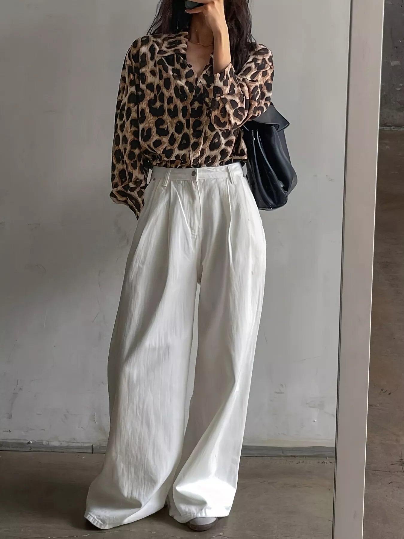 Leopard Print Button-Down Shirt | Shirts Daverri Fashions