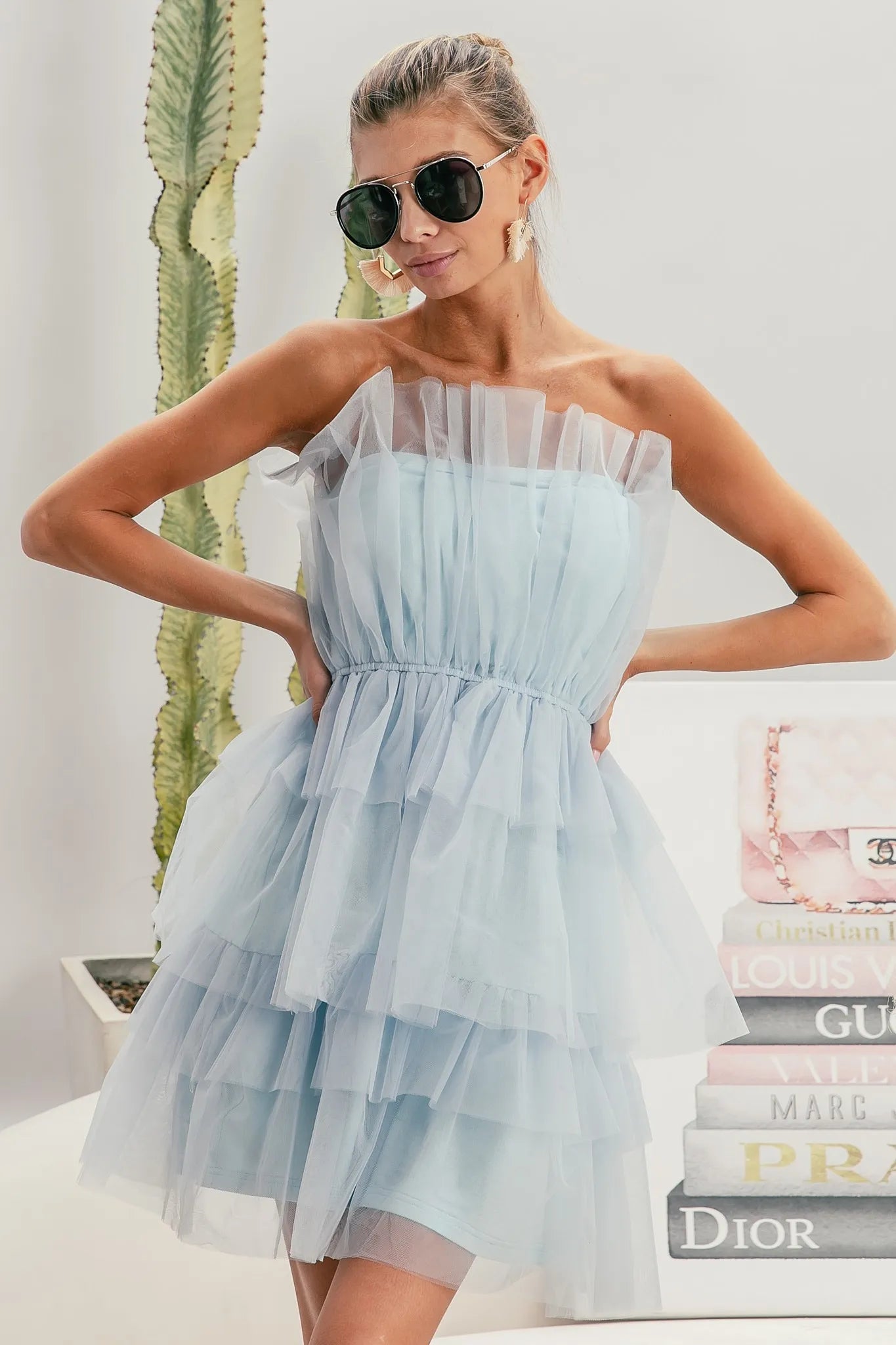 BiBi Sleeveless Layered Organza Dress | Mini Dresses Daverri Fashions