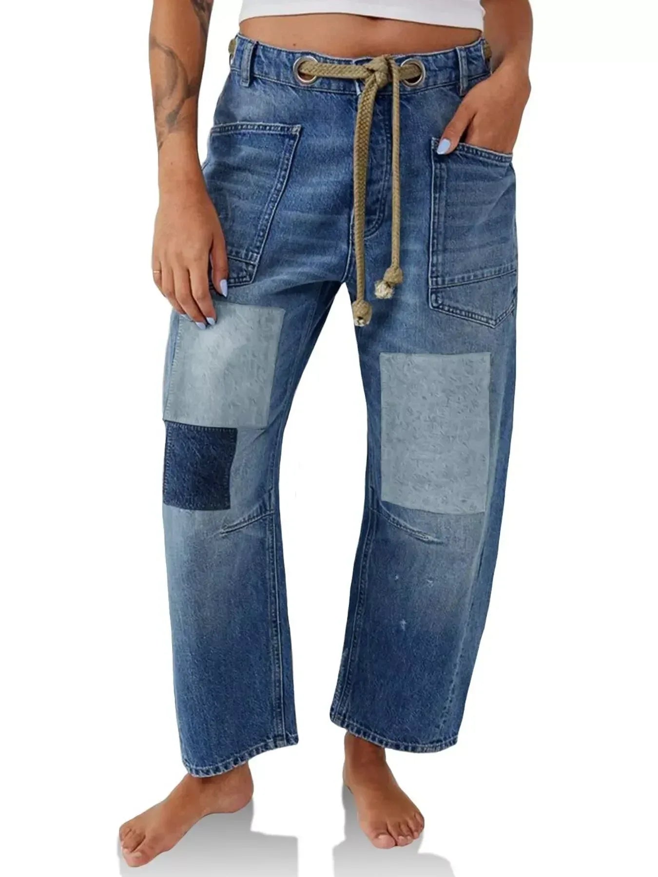 Washed Wide Leg Barrel Jeans - DAVERRI FASHIONS