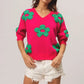BiBi Pearl Beads Flowers Sweater Top - DAVERRI FASHIONS