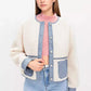 Contrast Trim Teddy Jacket - DAVERRI FASHIONS