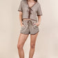 VERY J Wave Trim Detail Knit Top & Shorts Set Outfit Sets