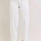 White Judy Blue high-waisted rigid magic panel barrel jeans with minimalist design