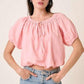 Mittoshop Linen Two-Way Short Sleeve Crop Blouse - DAVERRI FASHIONS