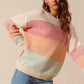 SO ME Multi Color Block Long Sleeve Sweater - DAVERRI FASHIONS
