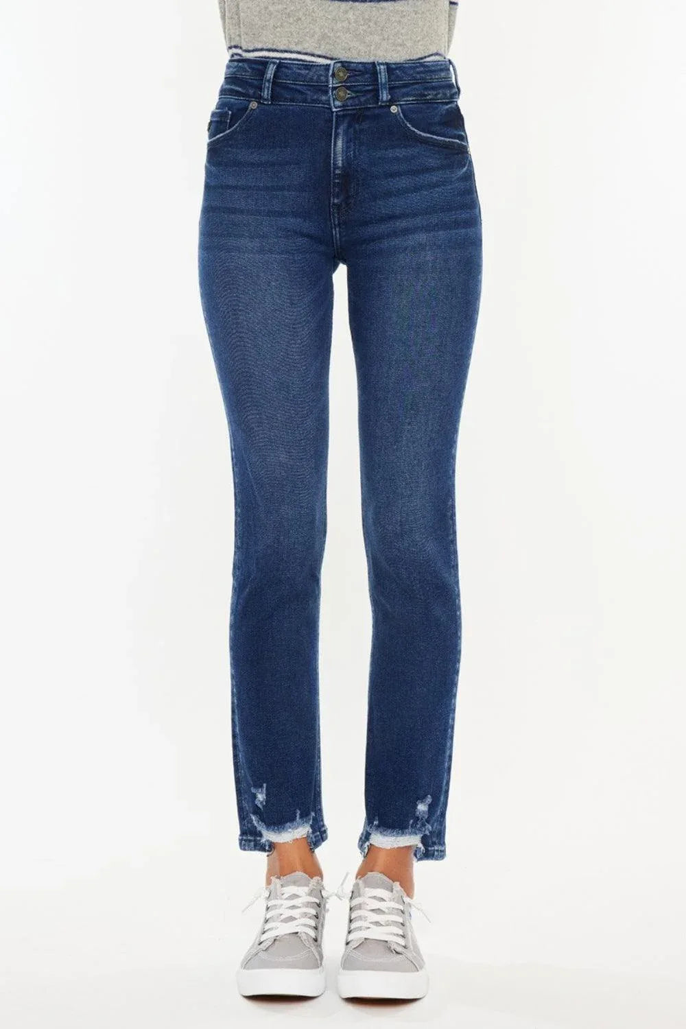 Kancan High Rise Slim Straight Jeans - DAVERRI FASHIONS