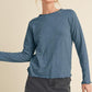 Aemi + Co Lettuce Hemline Round Neck Raglan Sleeve T-Shirt T-Shirts