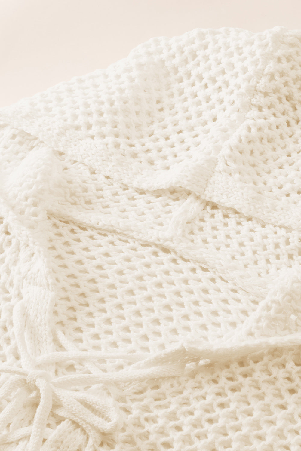 Openwork Lace-Up Hooded Sweater | Daverri Fashions