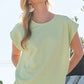 Lime 'N' Chili Textured Solid Muscle Sleeve Top - DAVERRI FASHIONS