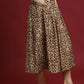 Umgee Drawstring Leopard Midi Skirt