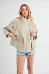 Aemi + Co Turtleneck Sherpa Jacket with Pockets - DAVERRI FASHIONS