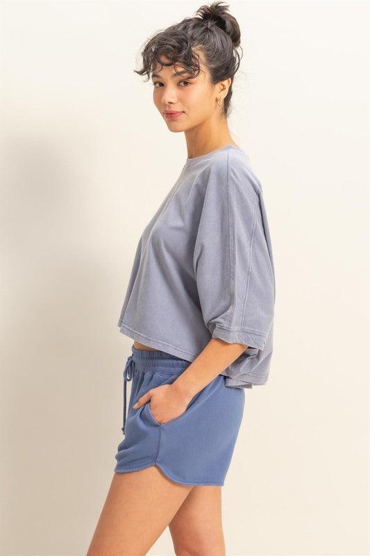 HYFVE Lightweight Round Neck Batwing Sleeve T-Shirt T-Shirts