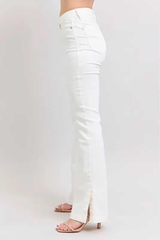 Judy Blue Full Size High Waist Side Slit Slim Bootcut Jeans Plus Size