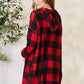 Plaid Button Front Hooded Shirt Clearance