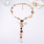 Alloy Dripping Oil Flower Resin Y-Shaped Necklace | Necklaces Daverri Fashions