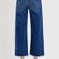 RISEN Raw Hem Wide Leg Attached Buckle Jeans Jeans