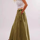 Side Bow Maxi Skirt with Pockets - DAVERRI FASHIONS