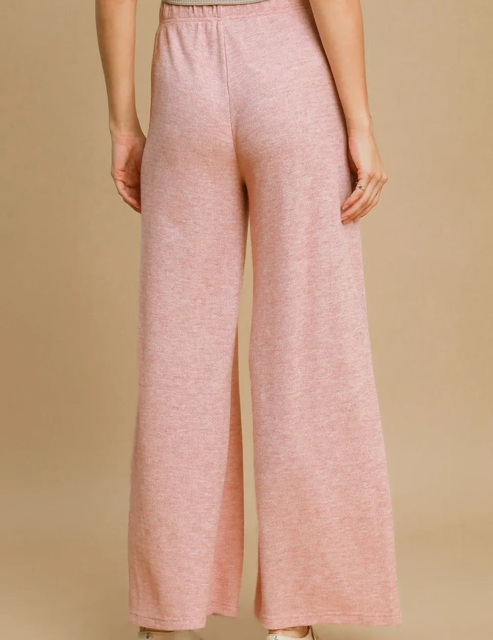 Umgee Elastic Waist Wide Leg Knit Pants | Daverri Fashions