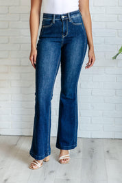 Mavis High Rise Side Seam Detail Flare Jeans Bottoms