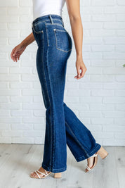 Mavis High Rise Side Seam Detail Flare Jeans Bottoms